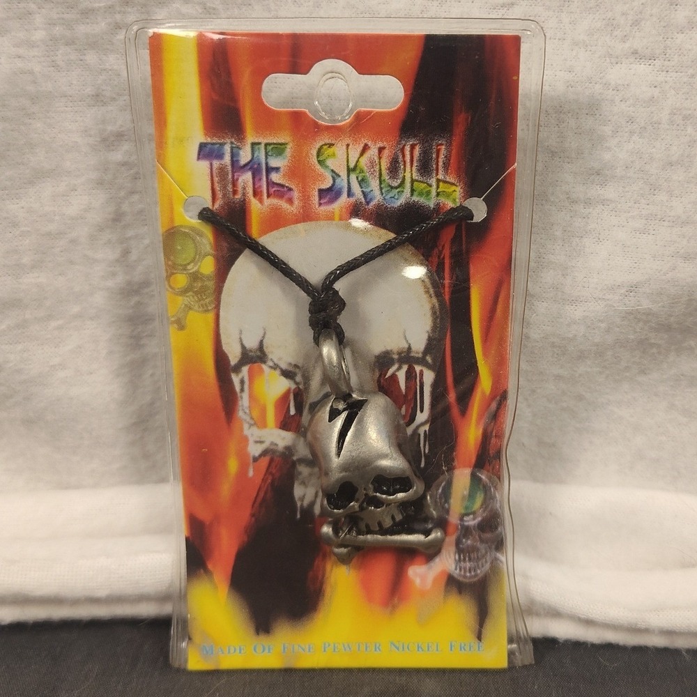 New The Skull Fine Pewter Nickel Free Pendant Necklace Black Adjustable Cord